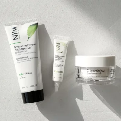 Pack hydratation visage qui regroupe un baume nettoyant démaquillant naturel, un soin contour des yeux naturel au neem et une crème de jour hydratante